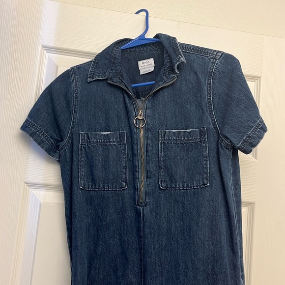 rvca denim dress Dylan Mini Halter Dress